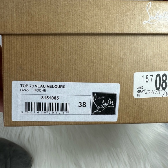 Christian Louboutin Gray Suede Boots Sz 38 - Picture 13 of 15